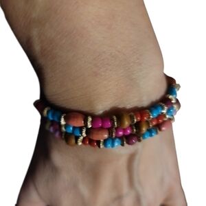 BRACELETS 3 multicolor vibrant colors stretch 3 individual